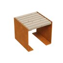 FLANCO B1 Corten Hocker, rostiges Design-Objekt aus extra...