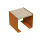 FLANCO B1 Corten Hocker, rostiges Design-Objekt aus extra dickwandigen Corten-Stahl, Sitzfläche aus Fichtenholz und doppelt mit Mattlack beschichtet, City Sitzbank 50x50x46 cm, made in EU ( Versand kostenfrei *)