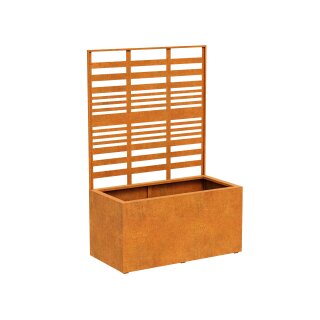 COVERRA 1B Corten Blumentopf / Planzkübel mit Paneel / Spalier, rostiges Design-Objekt aus Corten-Stahl, Materialdicke 2mm,120x60x180 cm, Trenner Indoor / Outdoor, made in EU ( Versand kostenfrei *)