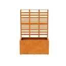 COVERRA 1B Corten Blumentopf / Planzkübel mit Paneel / Spalier, rostiges Design-Objekt aus Corten-Stahl, Materialdicke 2mm,120x60x180 cm, Trenner Indoor / Outdoor, made in EU ( Versand kostenfrei *)