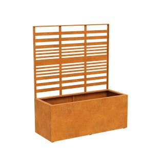 COVERRA 2B Corten Blumentopf mit Paneel, rostiges Design-Objekt aus Corten-Stahl, Materialdicke 2mm,150x60x180 cm, made in EU ( Versand kostenfrei *)