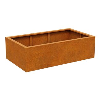 Pflanzcontainer aus Cortenstahl ohne Boden NOFONDO 2, niedriges Hochbeet aus Corten-Stahl 140x80x40 cm , Materialdicke 2mm, made in EU ( Versand kostenfrei *)