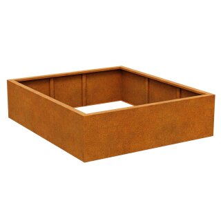 Pflanzcontainer ohne Boden NOFONDO 3, niedriges Hochbeet aus Corten-Stahl 140x160x40 cm, Materialdicke 2mm, made in EU ( Versand kostenfrei *)