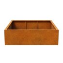 Pflanzcontainer ohne Boden NOFONDO 3, niedriges Hochbeet aus Corten-Stahl 140x160x40 cm, Materialdicke 2mm, made in EU ( Versand kostenfrei *)