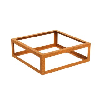 Corten PAQUETE VACIO 1 Beeteinfassung   / Zaun / Rank-Barriere / Beet-Schutz, offenes Rahmen-Design aus Corten-Stahl 90x90x30 cm, Materialdicke 2mm, made in EU