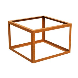 Corten PAQUETE VACIO 4 Beeteinfassung   / Zaun / Rank-Barriere  / kommunaler Beet-Schutz,  offenes Rahmen-Design aus Corten-Stahl 90x90x60 cm, Materialdicke 2mm, made in EU