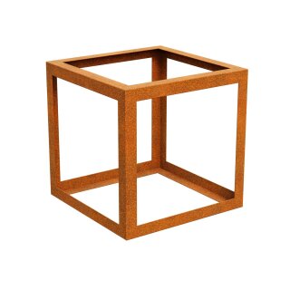 Corten PAQUETE VACIO 6 Beeteinfassung  / Zaun / Rank-Barriere / kommunaler Beet-Schutz,  offenes Rahmen-Design aus Corten-Stahl 60x60x60 cm, Materialdicke 2mm, made in EU