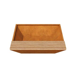 BASTIDOR 5C Corten Sitz-Bank, rostiges Design-Objekt aus Corten-Stahl, Materialdicke 2mm, City Pflanzbank 180x180x38 cm, made in EU (Versand kostenfrei *)