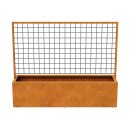 RED CENTRO 2 Corten Blumentopf / Planzkübel mit Paneel / Spalier, rostiges Design-objekt aus Corten-Stahl, Materialdicke 2mm, 200x50x160 cm, made in EU ( Versand kostenfrei +)