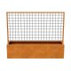 RED CENTRO 2 Corten Blumentopf / Planzkübel mit Paneel / Spalier, rostiges Design-objekt aus Corten-Stahl, Materialdicke 2mm, 200x50x160 cm, made in EU ( Versand kostenfrei +)
