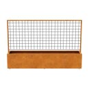 RED CENTRO 3 Corten Blumentopf / Planzkübel mit Paneel / Spalier, rostiges Design-objekt aus Corten-Stahl, Materialdicke 2mm, 250x50x160 cm, made in EU ( Versand kostenfrei *)