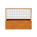 RED CENTRO 4 Corten Blumentopf / Planzkübel mit Paneel / Spalier, rostiges Design-objekt aus Corten-Stahl, Materialdicke 2mm,150x50x120 cm, made in EU ( Versand kostenfrei *)
