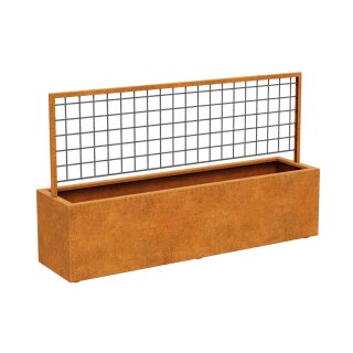 RED CENTRO 5 Corten Blumentopf / Planzkübel mit Paneel / Spalier, rostiges Design-objekt aus Corten-Stahl, Materialdicke 2mm,200x50x120 cm, made in EU ( Versand kostenfrei *)