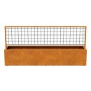 RED CENTRO 6 Corten Blumentopf / Planzkübel mit Paneel / Spalier, rostiges Design-objekt aus Corten-Stahl, Materialdicke 2mm, 250x50x120 cm, made in EU ( Versand kostenfrei *)