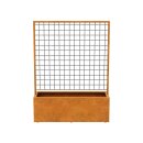 RED CENTRO 7 Corten Blumentopf / Planzkübel mit Paneel / Spalier, rostiges Design-objekt aus Corten-Stahl,Materialdicke 2mm,150x50x200 cm, made in EU ( Versand kostenfrei *)