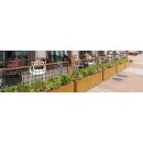 RED CENTRO 7 Corten Blumentopf / Planzkübel mit Paneel / Spalier, rostiges Design-objekt aus Corten-Stahl,Materialdicke 2mm,150x50x200 cm, made in EU ( Versand kostenfrei *)