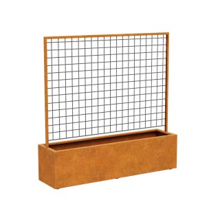 RED CENTRO 8 Corten Blumentopf / Planzkübel mit Paneel / Spalier, rostiges Design-objekt aus Corten-Stahl, Materialdicke 2mm, 200x50x200 cm, made in EU ( Versand kostenfrei *)