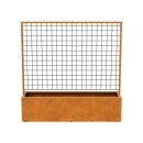 RED CENTRO 8 Corten Blumentopf / Planzkübel mit Paneel / Spalier, rostiges Design-objekt aus Corten-Stahl, Materialdicke 2mm, 200x50x200 cm, made in EU ( Versand kostenfrei *)