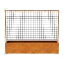 RED CENTRO 9 Corten Blumentopf / Planzkübel mit Paneel / Spalier, rostiges Design-objekt aus Corten-Stahl, Materialdicke 2mm, 250x50x200 cm, made in EU ( Versand kostenfrei *)