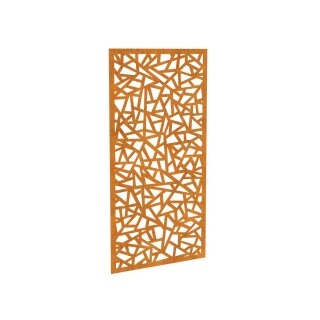 DECORA 1, lasercut Paneel Corten modern Tiffany, Raumtrenner im Außenbereich / Barriere / Zaun, rostige Sichtschutz-Wand aus Corten-Stahl 91x1x Höhe191 cm, Materialdicke 2mm, Made in EU