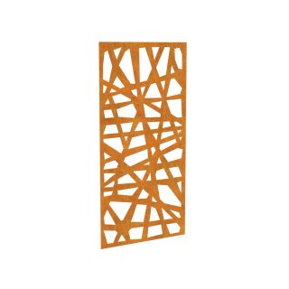 DECORA 7 , lasercut Paneel Corten modern abstrakt, Raumtrenner im Außenbereich / Barriere / Zaun, rostige Sichtschutz-Wand aus Corten-Stahl 91x1x Höhe191cm, Materialdicke 2mm, made in EU