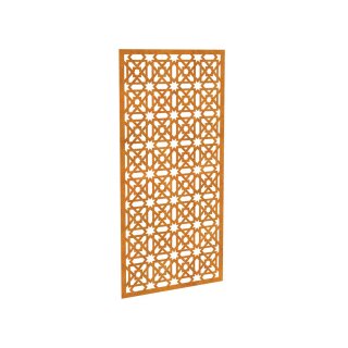 DECORA 10 , lasercut Paneel Corten mediteran / oriental, Raumtrenner im Außenbereich / Barriere / Zaun, rostige Sichtschutz-Wand aus Corten-Stahl 91x1x Höhe191cm, Materialdicke 2mm, made in EU