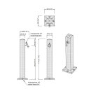 Garanitia WOOD Wasserzapfsäule light wood / helle Holzstrukur – 100 x 25 x 25 cm Garten-Zapfsäule mit 3/4" Chrom Auslaufhahn & Schlauchanschluss