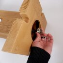 Garanitia WOOD Wasserzapfsäule light wood / helle Holzstrukur – 100 x 25 x 25 cm Garten-Zapfsäule mit 3/4" Chrom Auslaufhahn & Schlauchanschluss