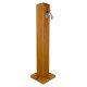 Garanitia WOOD Wasserzapfsäule light wood / helle Holzstrukur – 100 x 25 x 25 cm Garten-Zapfsäule mit 3/4" Chrom Auslaufhahn & Schlauchanschluss