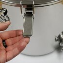 Edelstahl-Abfüllkübel 30 L , Quetschhahn, Spanndeckel