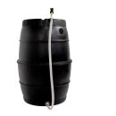 B-Ware YERD Regentonne / Regenfass, 170 Liter, schwarz, zerlegt – mit kindersicherem Deckel, kompakt, schnell aufgebaut, mit Schlauch, Absperrhahn & Laubschutz, aus frostsicherem Kunststoff - Vorführmodell mit leichten Gebrauchsspuren