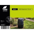 B-Ware YERD Regentonne / Regenfass, 170 Liter, schwarz, zerlegt – mit kindersicherem Deckel, kompakt, schnell aufgebaut, mit Schlauch, Absperrhahn & Laubschutz, aus frostsicherem Kunststoff - Vorführmodell mit leichten Gebrauchsspuren