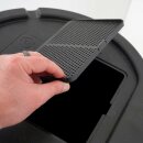 B-Ware YERD Regentonne / Regenfass, 170 Liter, schwarz, zerlegt – mit kindersicherem Deckel, kompakt, schnell aufgebaut, mit Schlauch, Absperrhahn & Laubschutz, aus frostsicherem Kunststoff - Vorführmodell mit leichten Gebrauchsspuren