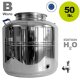 B-Ware Fischer -Lahr® Edelstahlkanne geschweißt: POLISHLINE Wasser-Edition H2O, 50 Liter Inhalt, Edelstahl Getränkefass speziell für Wasser , Trinkwasser-Behälter INKL. V4A Edelstahlhahn, Leicht undicht !