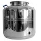 B-Ware Fischer -Lahr® Edelstahlkanne geschweißt: POLISHLINE Wasser-Edition H2O, 50 Liter Inhalt, Edelstahl Getränkefass speziell für Wasser , Trinkwasser-Behälter INKL. V4A Edelstahlhahn, Leicht undicht !