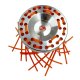 YERD Universal Aluminum Fadenkopf - Wild Unkrautbürste, für 2 bis zu 18 (x2) Fäden, für alle gängigen Motorsensen ab 2PS, Adapter für 20mm und 1" Zoll Aufnahme