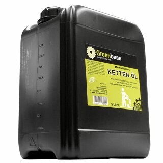 GÜNSTIG MITBESTELLEN - LAGER-RESTPOSTEN: Greenbase Säge-Kettenöl 5 Liter, Kanister mit Ausgießer, mineralisches Forst-Kettenöl für Kettensäge / Motorsägen aller führenden Hersteller, Haftöl made in Germany (Lager-Restposten nur solange Vorrat reicht)