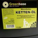 GÜNSTIG MITBESTELLEN - LAGER-RESTPOSTEN: Greenbase Säge-Kettenöl 5 Liter, Kanister mit Ausgießer, mineralisches Forst-Kettenöl für Kettensäge / Motorsägen aller führenden Hersteller, Haftöl made in Germany (Lager-Restposten nur solange Vorrat reicht)