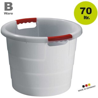 B-Ware Universal-Rundbehälter TONI 70 Liter weiss, Polypropylen (PP) zertifiziert lebensmittelecht, Behälter geeignet für Obst, Gemüse, Maische, Tierfutter, Teig Fermanation - Material / Farbfehler