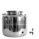 B-Ware Fischer-Lahr® Edelstahlkanne geschweißt: POLISHLINE Wasser-Edition H2O, 30 Liter Inhalt, Edelstahl Getränkefass speziell für Trinkwasser-Lagerung, Trinkwasser-Behälter - ACHTUNG nur bis Griff befüllbar !!