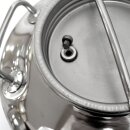 B-Ware Fischer-Lahr® Edelstahlkanne geschweißt: POLISHLINE Wasser-Edition H2O, 30 Liter Inhalt, Edelstahl Getränkefass speziell für Trinkwasser-Lagerung, Trinkwasser-Behälter - ACHTUNG nur bis Griff befüllbar !!