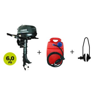 Außenborder Setangebot: Yamaha Außenborder F6CMHS + 12 Liter Kraftstofftank+ Motorflusher