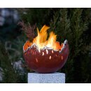 Feuerschale / Gartenfackel aus Bronze, Ø 33cm,  rot...