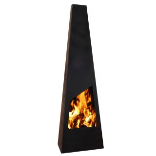 Terrassenfeuer / Garten-Feuerstelle: Original  Gartenkamin Nevados Black, 125cm, by YERD