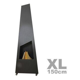 Terrassenfeuer / Garten-Feuerstelle:  Original  Gartenkamin Nevados XL Black, Kamin 150cm,  by YERD (versandkostenfrei)*