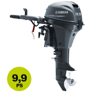 Yamaha Außenborder  F9.9 JMHL: 9,9 PS Langschaft Benzin-Motor mit Drehgaspinne und Handstarter führerscheinfrei * / 212ccm 2-Zylinder Außenbord-Bootsmotor (versandkostenfrei)*