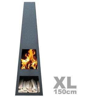 Original  Gartenkamin / Terrassen-Feuerstelle  Vilos XL Black, Kamin 150cm, versandkostenfrei**, by YERD
