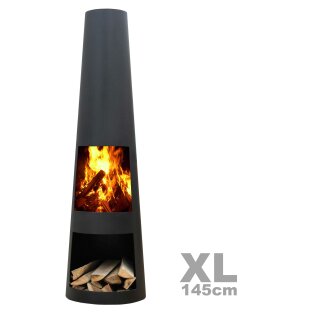 Original  Gartenkamin / Terrassen-Feuerstelle Rengo XL Black, Kamin 145cm,    by YERD (versandkostenfrei)*