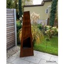 Design- Gartenkamin  in Rostoptik / Terrassenofen Chingo Corten, Kamin 190cm, echter Cortenstahl (!) / Edelrost,    by YERD (Versand kostenlos)*