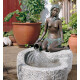 Gartendeko Figur: Bronzefigur Garten,  Frau sitzend, Alena, Wasserspeier Frau, 68 cm hoch